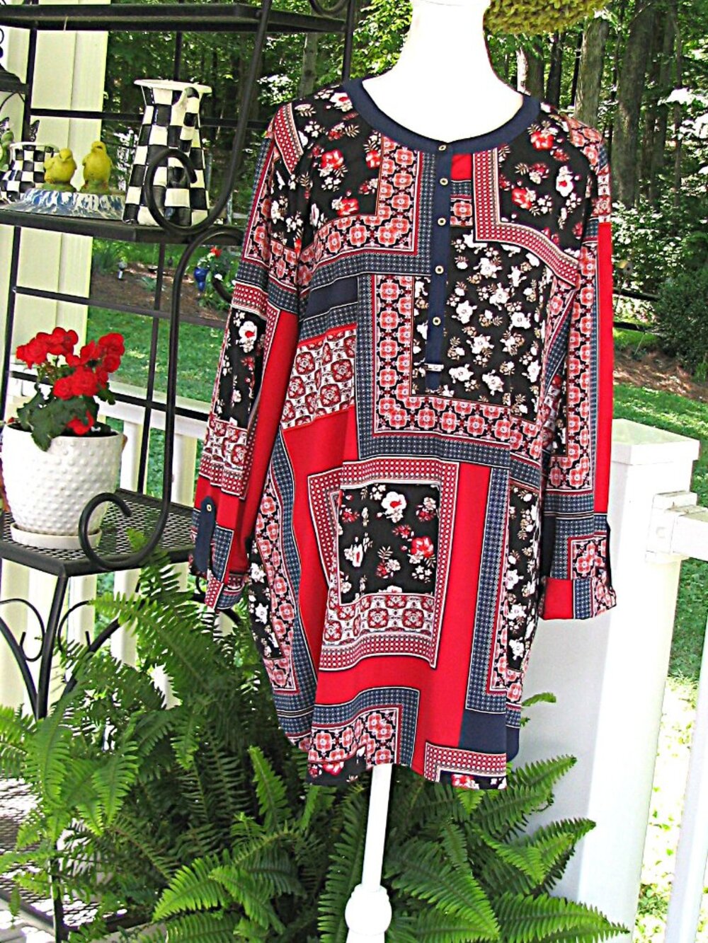 Nygard 3/4 sleeve pullover top shirt blouse 3X polyester stretch luxury style